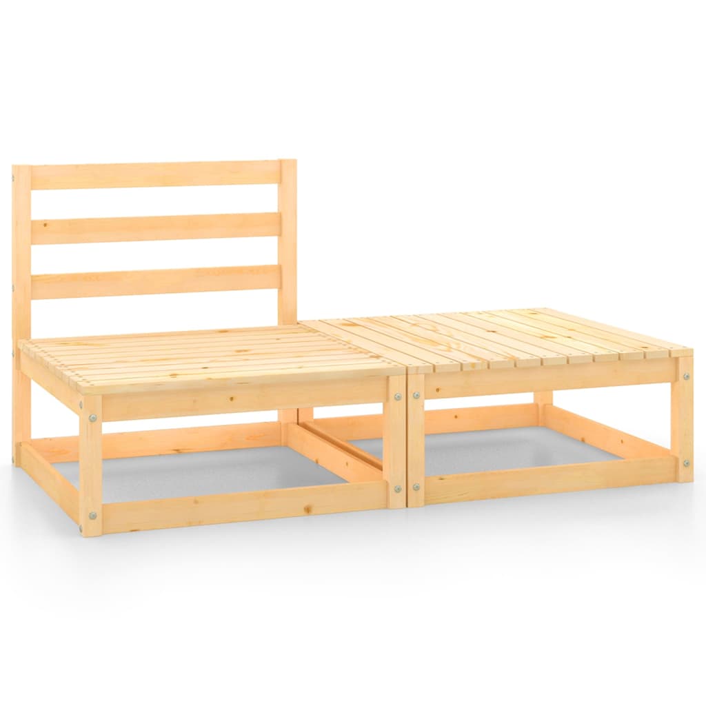 2 Piece Garden Lounge Set Solid Pinewood - Newstart Furniture