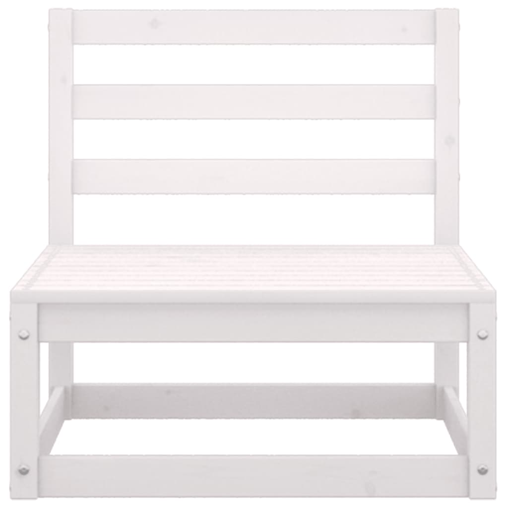 2 Piece Garden Lounge Set White Solid Pinewood - Newstart Furniture