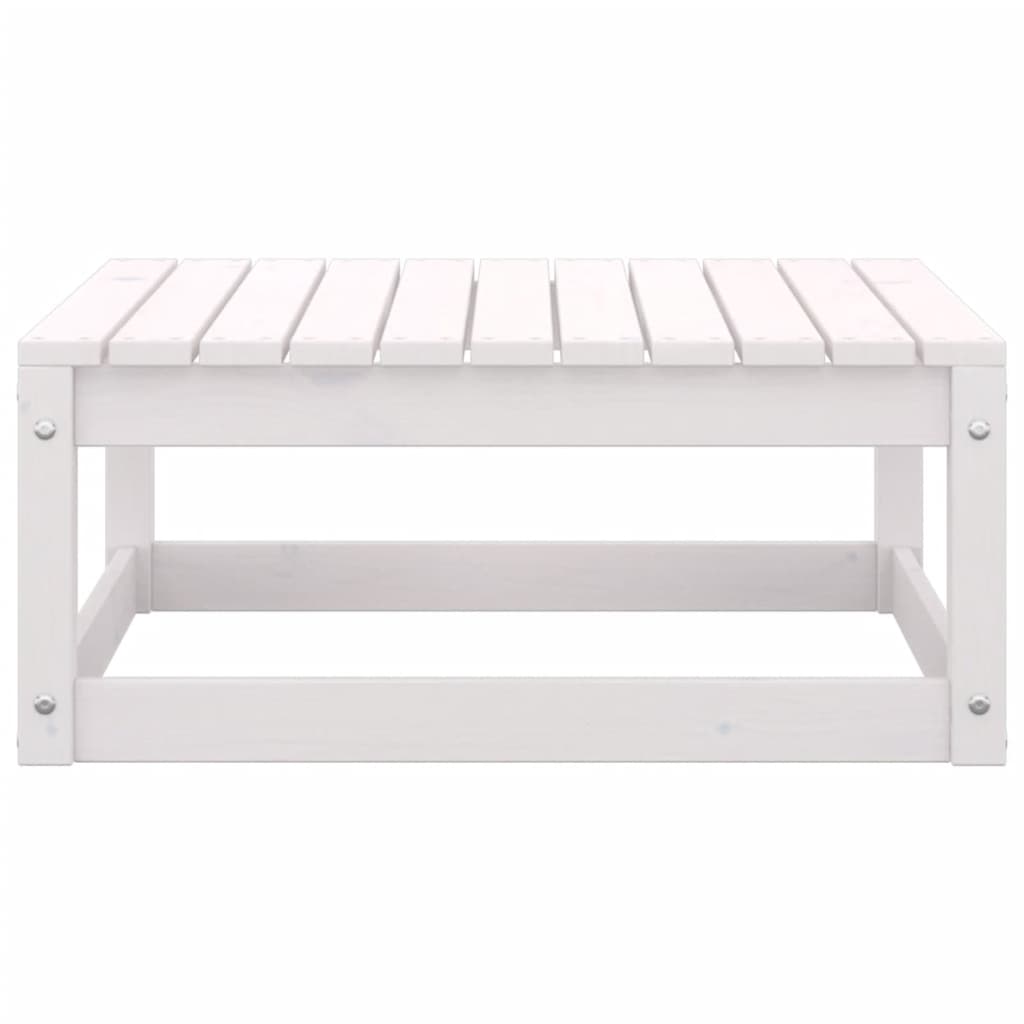 2 Piece Garden Lounge Set White Solid Pinewood - Newstart Furniture