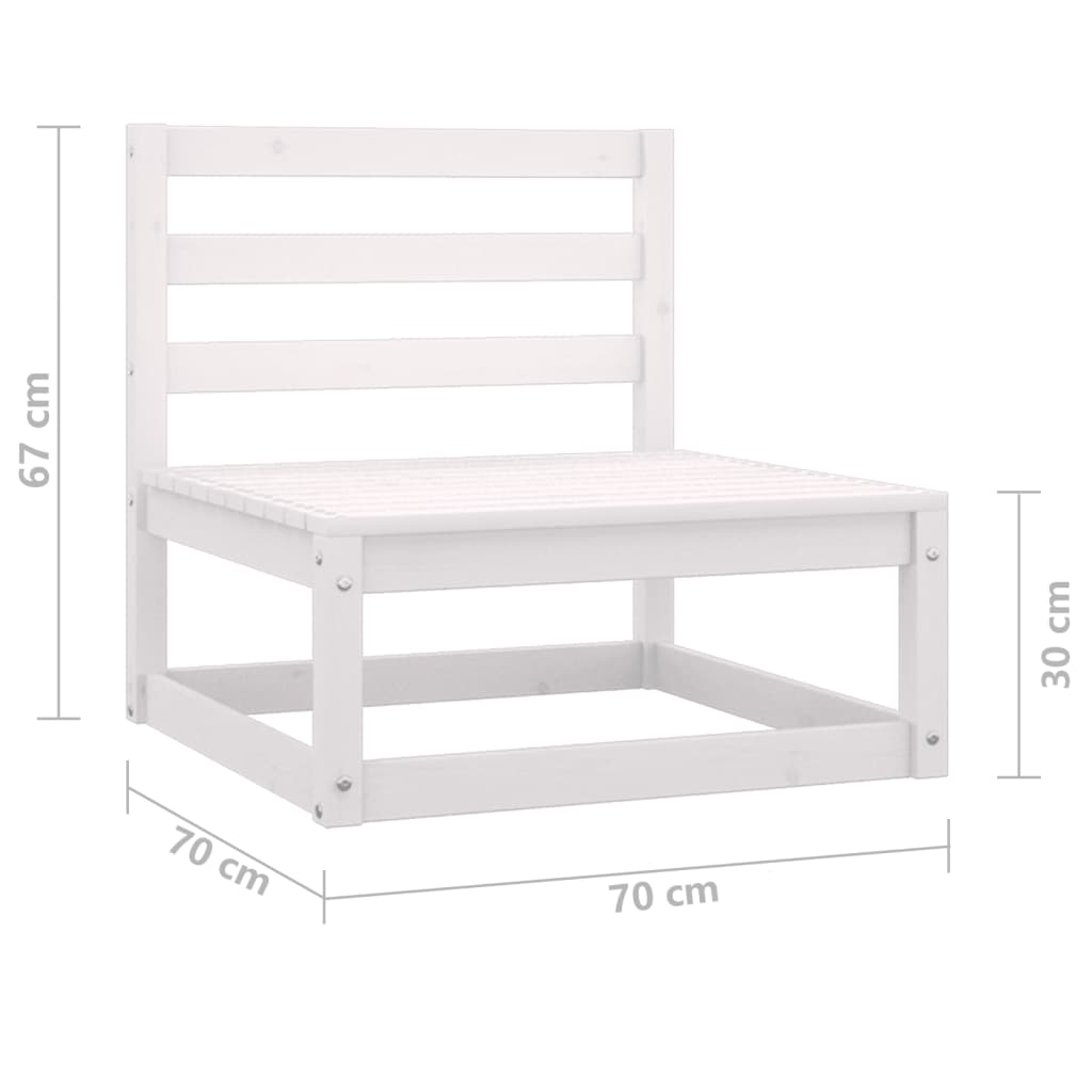 2 Piece Garden Lounge Set White Solid Pinewood - Newstart Furniture