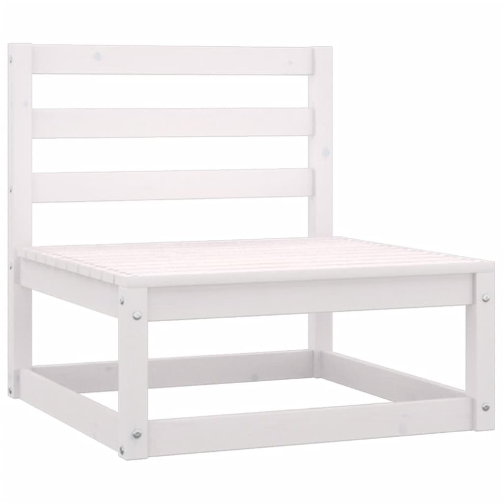 2 Piece Garden Lounge Set White Solid Pinewood - Newstart Furniture