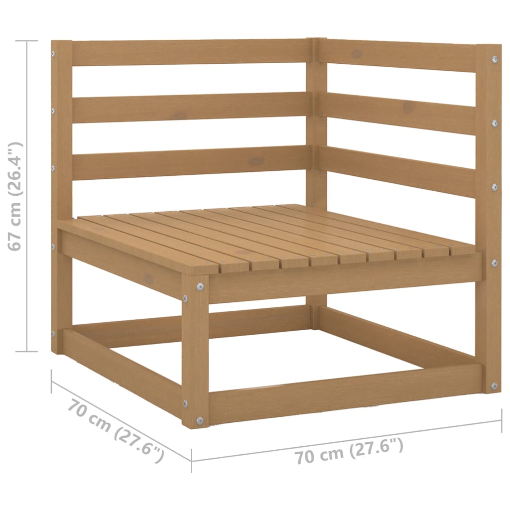 2 Piece Garden Lounge Set with Cushions Honey Brown Pinewood - Newstart Furniture