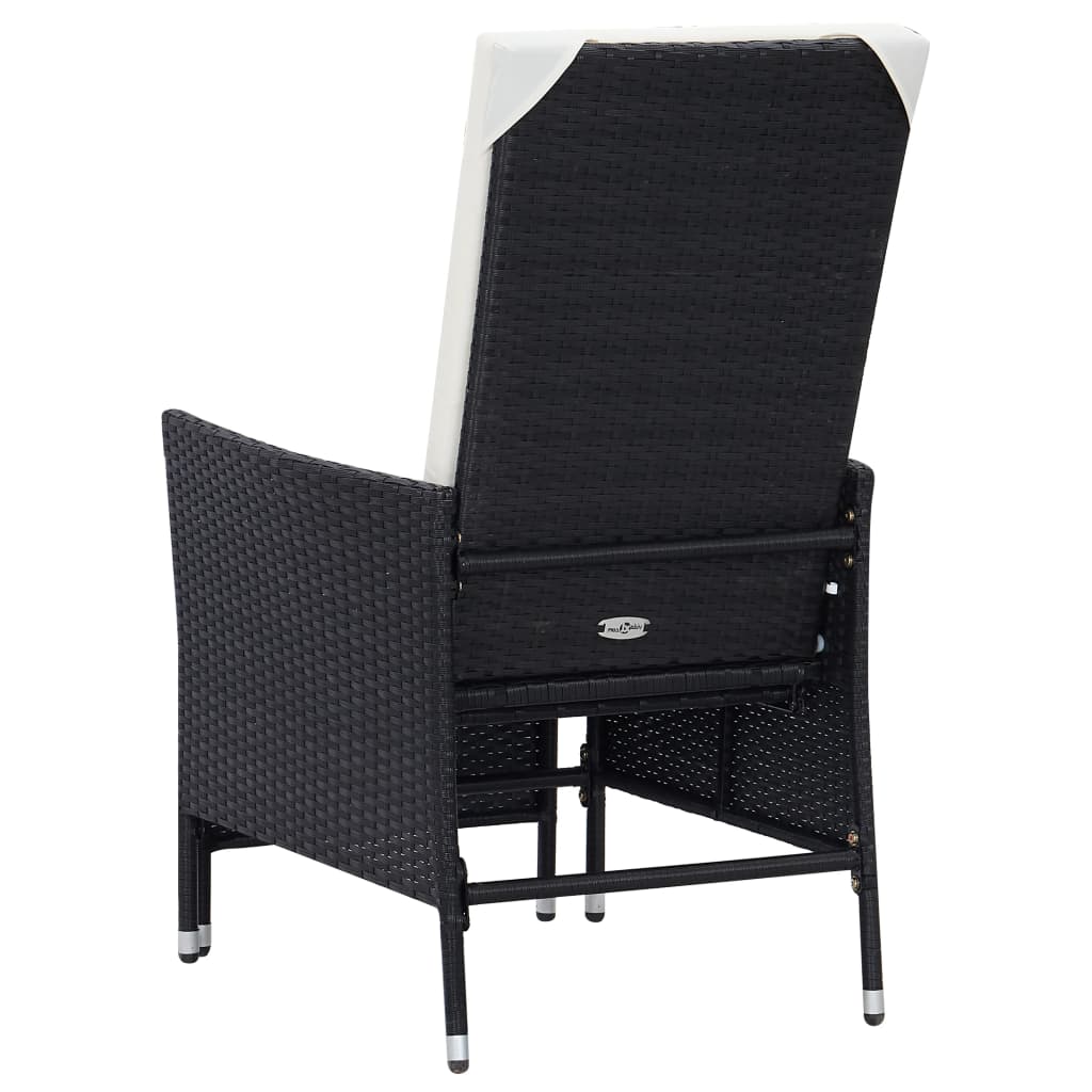 2 Piece Garden Lounge Set with Cushions Poly Rattan Black - Newstart Furniture