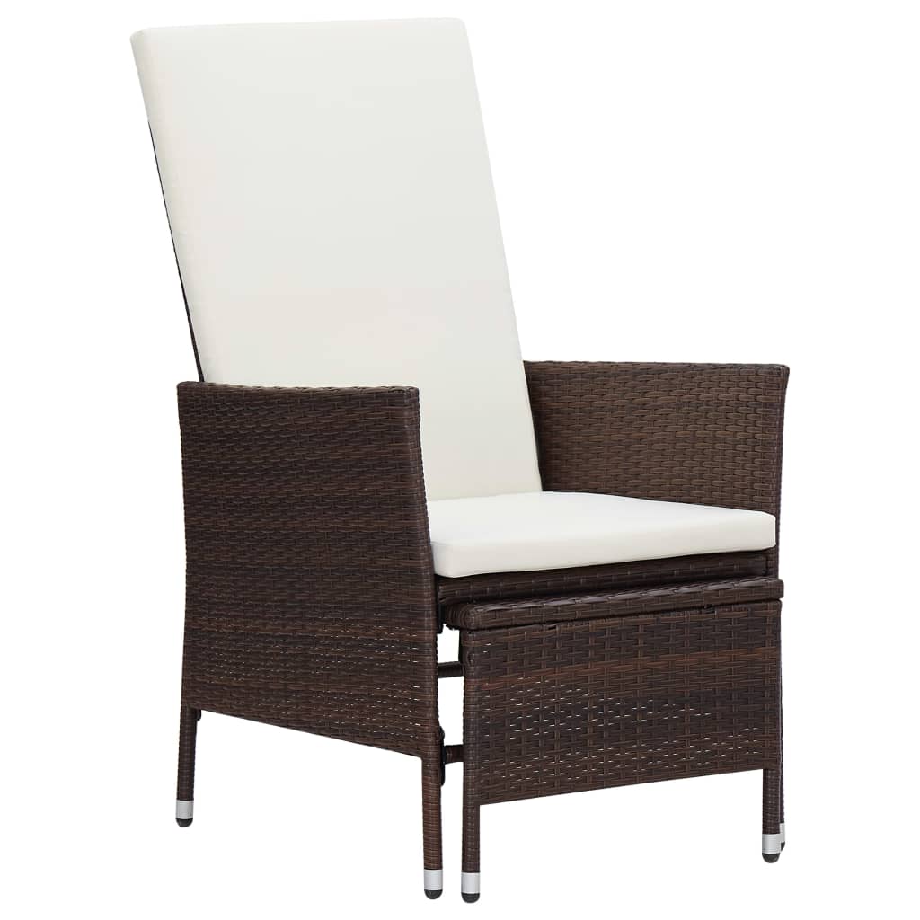 2 Piece Garden Lounge Set with Cushions Poly Rattan Brown - Newstart Furniture