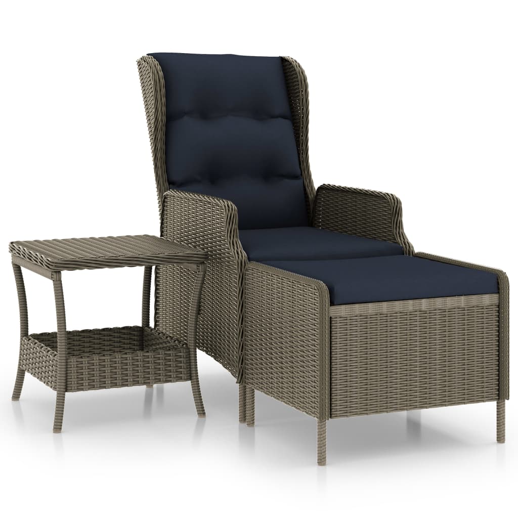 2 Piece Garden Lounge Set with Cushions Poly Rattan Brown - Newstart Furniture