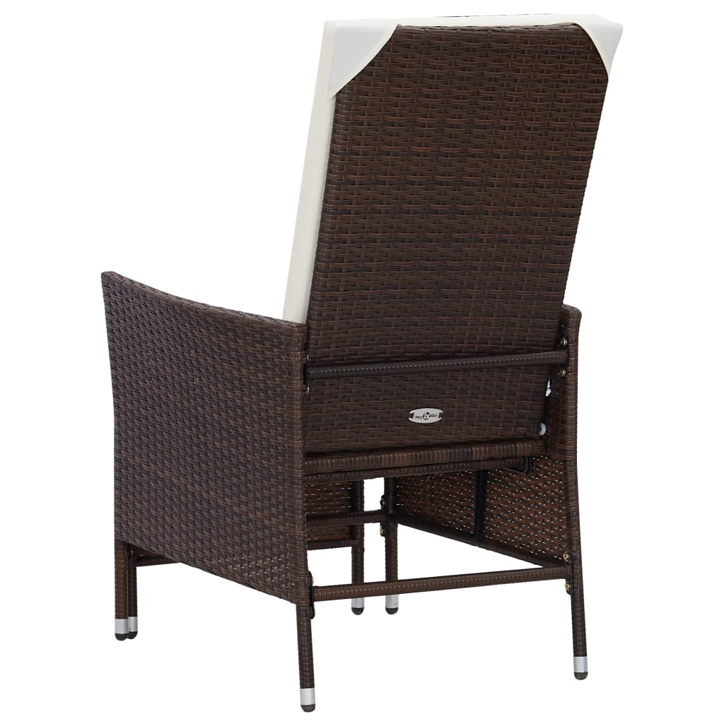 2 Piece Garden Lounge Set with Cushions Poly Rattan Brown - Newstart Furniture