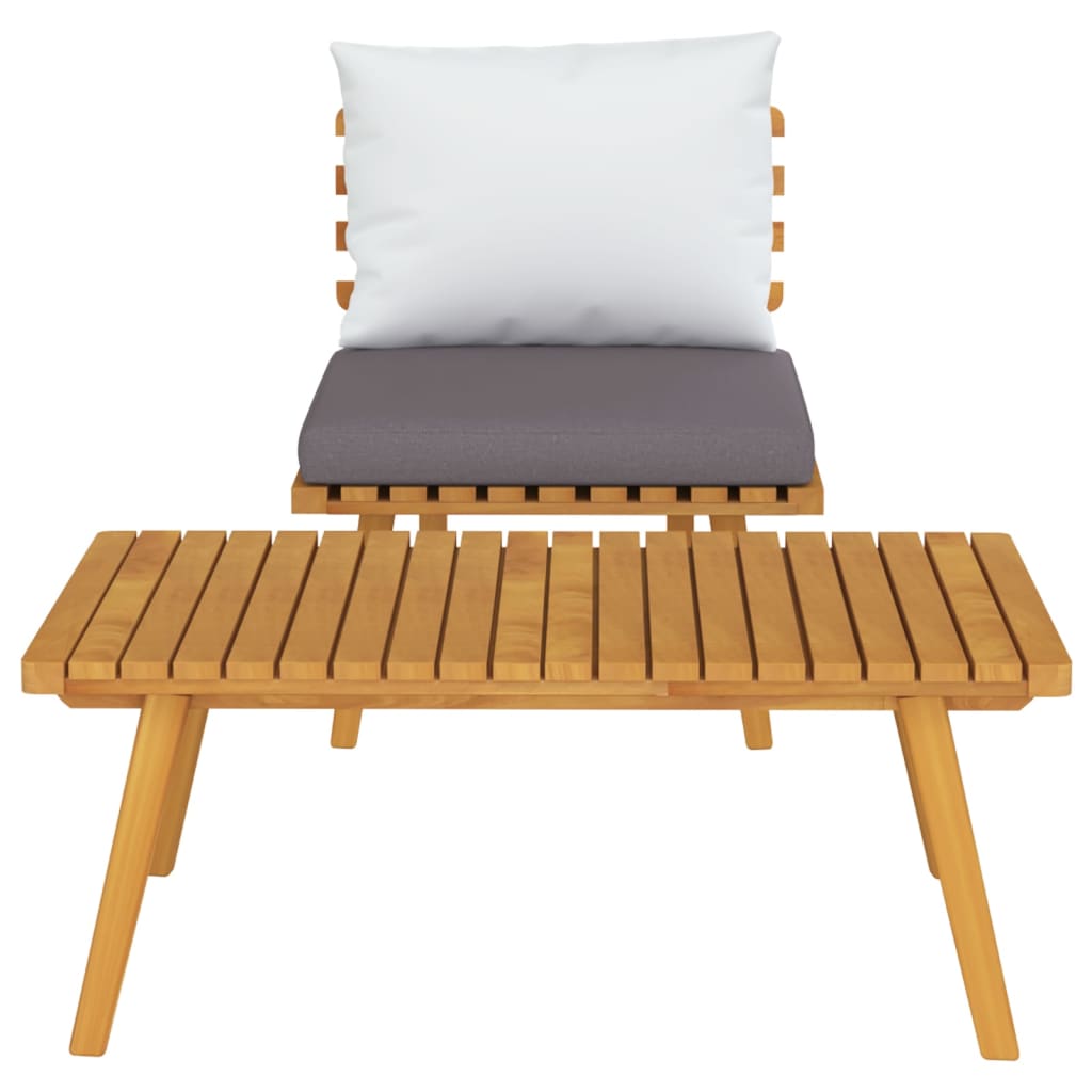 2 Piece Garden Lounge Set with Cushions Solid Acacia Wood - Newstart Furniture