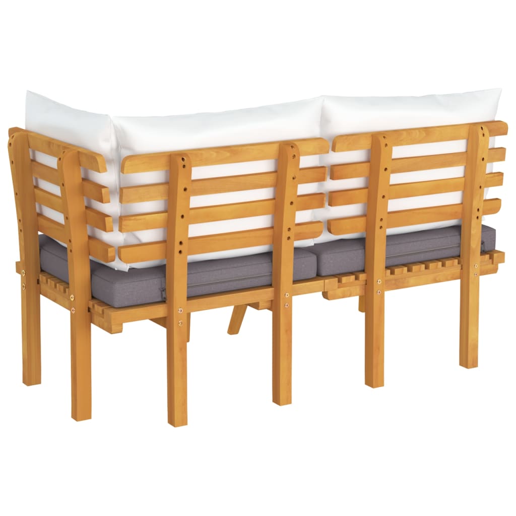 2 Piece Garden Lounge Set with Cushions Solid Acacia Wood - Newstart Furniture