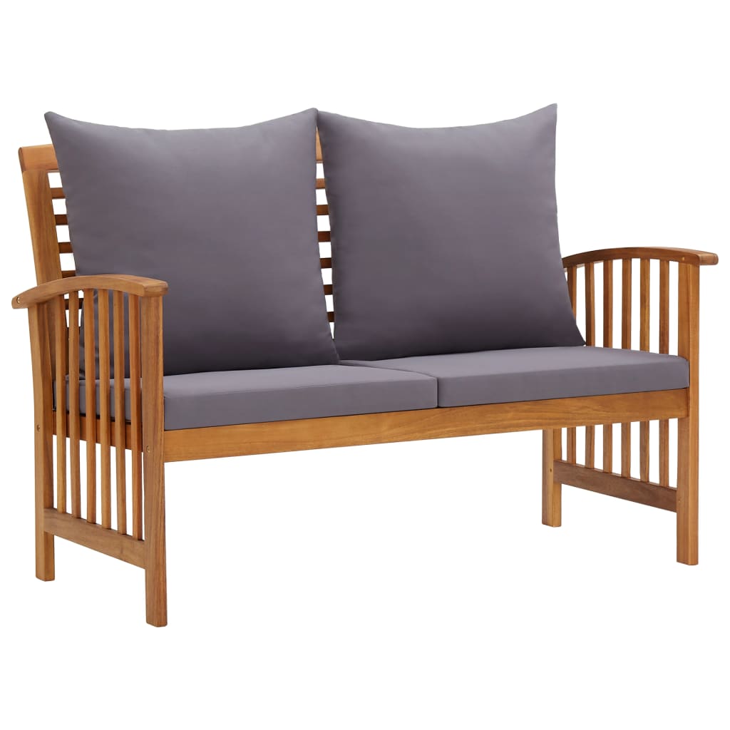 2 Piece Garden Lounge Set with Cushions Solid Acacia Wood - Newstart Furniture