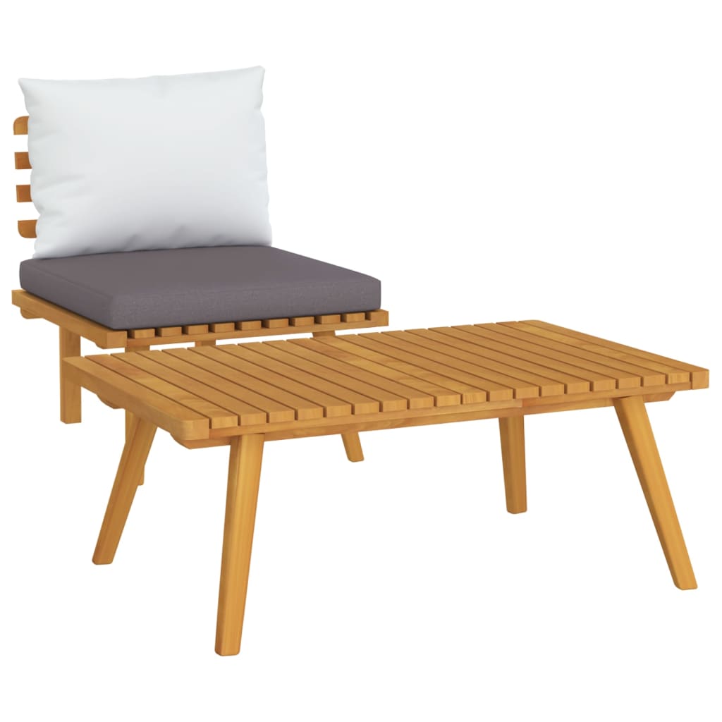 2 Piece Garden Lounge Set with Cushions Solid Acacia Wood - Newstart Furniture