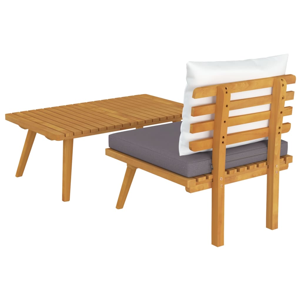 2 Piece Garden Lounge Set with Cushions Solid Acacia Wood - Newstart Furniture