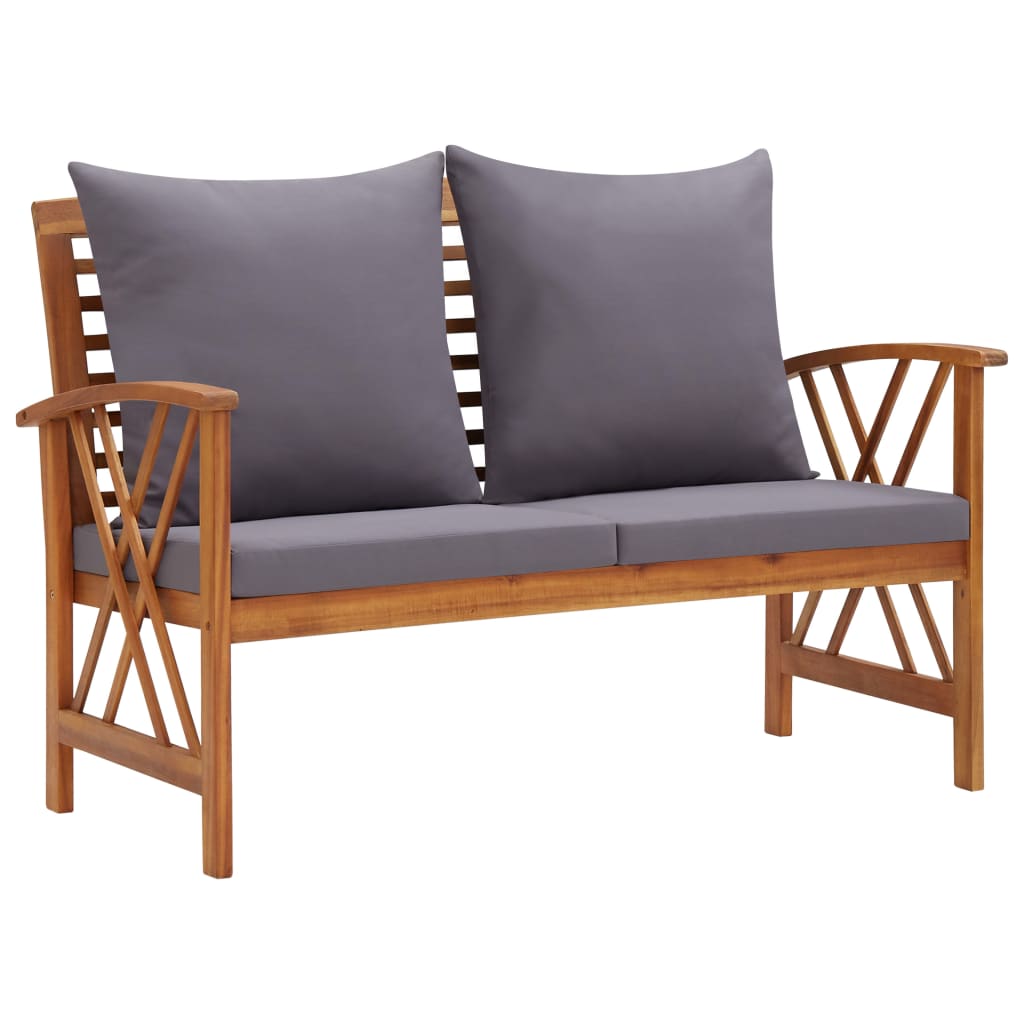 2 Piece Garden Lounge Set with Cushions Solid Acacia Wood - Newstart Furniture