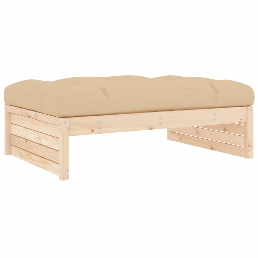 2 Piece Garden Lounge Set with Cushions Solid Wood - Newstart Furniture