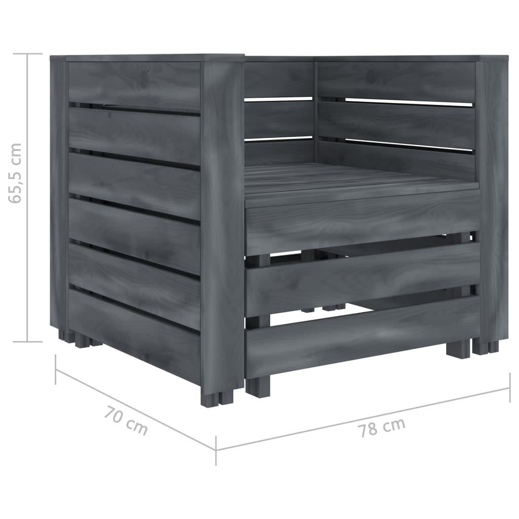 2 Piece Garden Pallet Lounge Set Grey Wood - Newstart Furniture