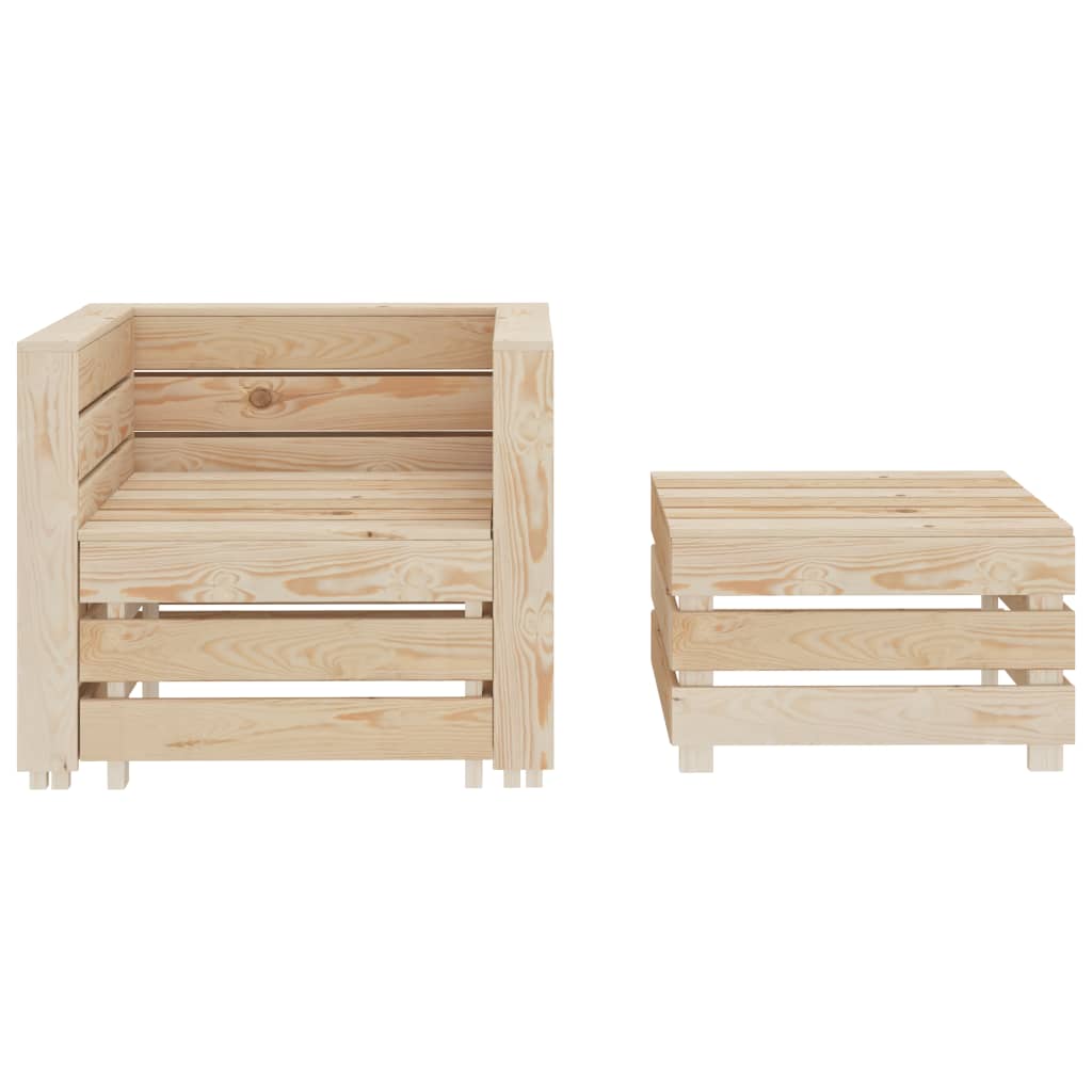 2 Piece Garden Pallet Lounge Set Wood - Newstart Furniture