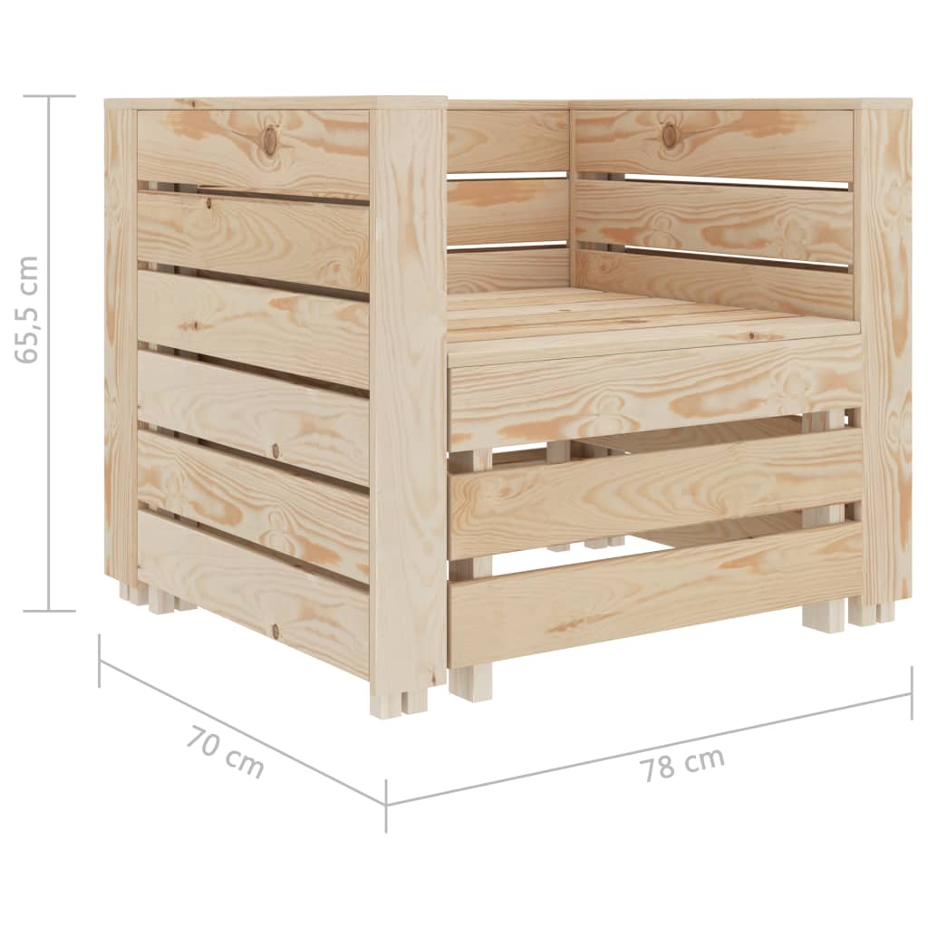 2 Piece Garden Pallet Lounge Set Wood - Newstart Furniture