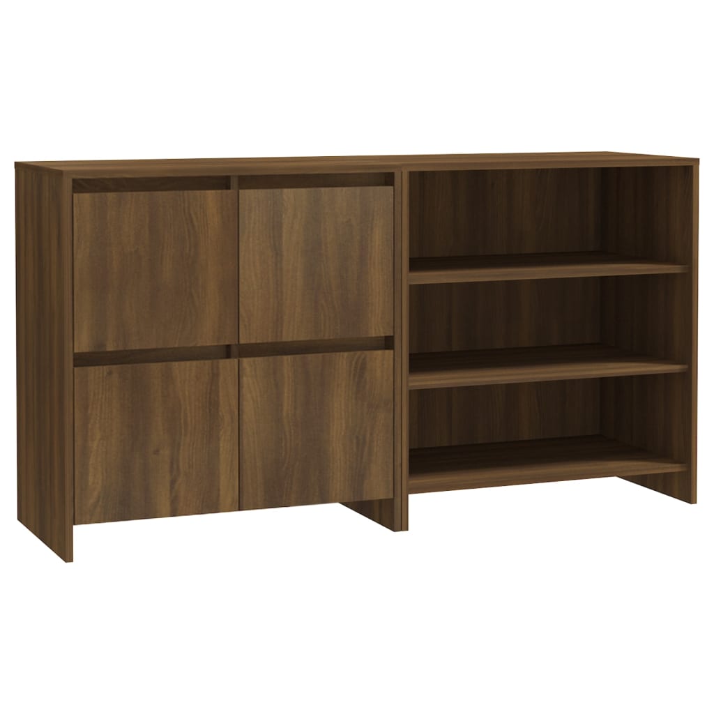 2 Piece Sideboard Brown Oak Engineered Wood - Newstart Furniture