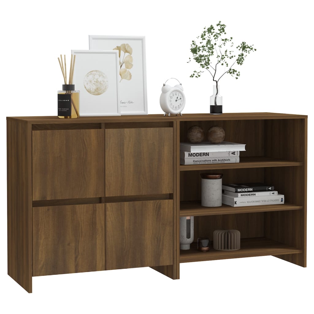 2 Piece Sideboard Brown Oak Engineered Wood - Newstart Furniture