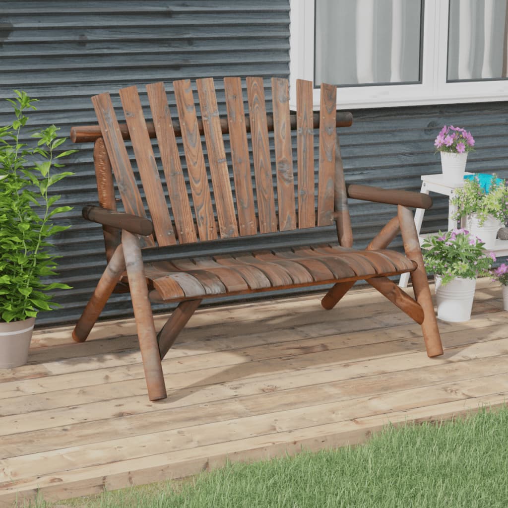 2-Seater Garden Bench 119x85x98 cm Solid Wood Spruce - Newstart Furniture