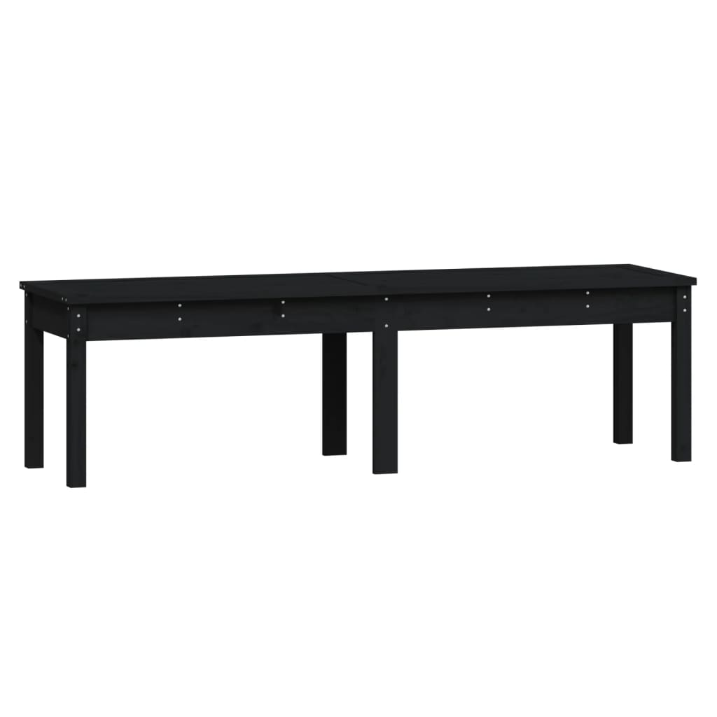 2-Seater Garden Bench Black 159.5x44x45 cm Solid Wood Pine - Newstart Furniture