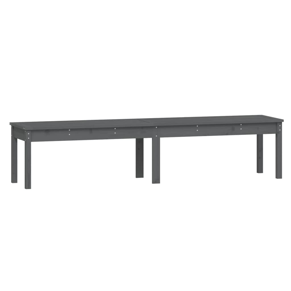 2-Seater Garden Bench Grey 203.5x44x45 cm Solid Wood Pine - Newstart Furniture