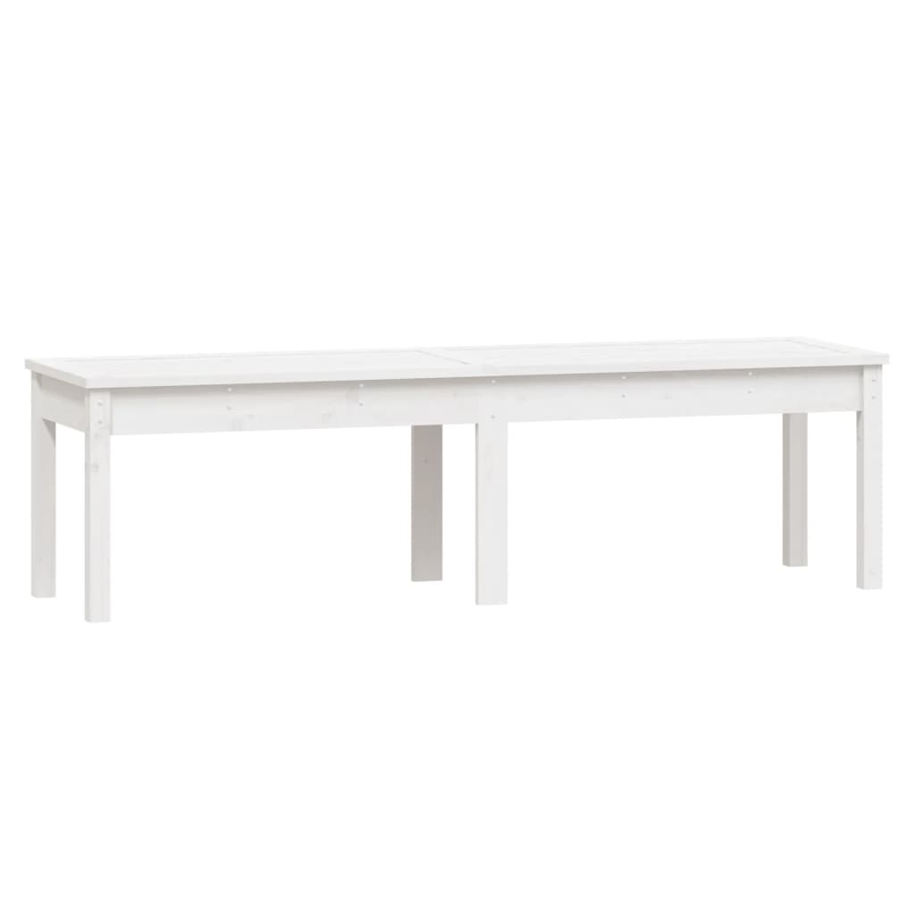 2-Seater Garden Bench White 159.5x44x45 cm Solid Wood Pine - Newstart Furniture