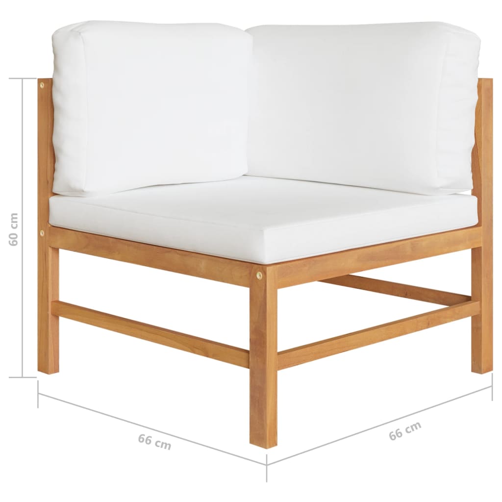 2-seater Garden Bench with Cream Cushions Solid Teak Wood - Newstart Furniture