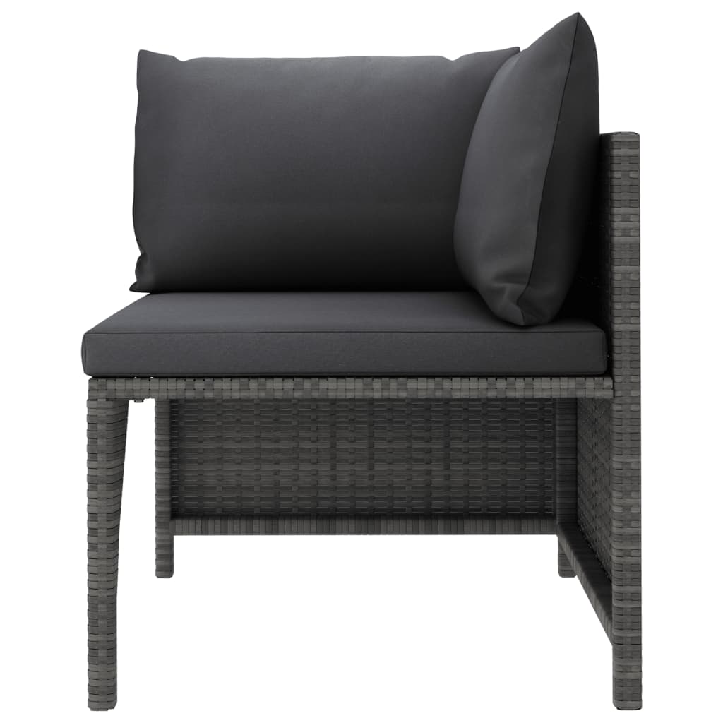 2-Seater Garden Sofa with Cushions Grey Poly Rattan - Newstart Furniture