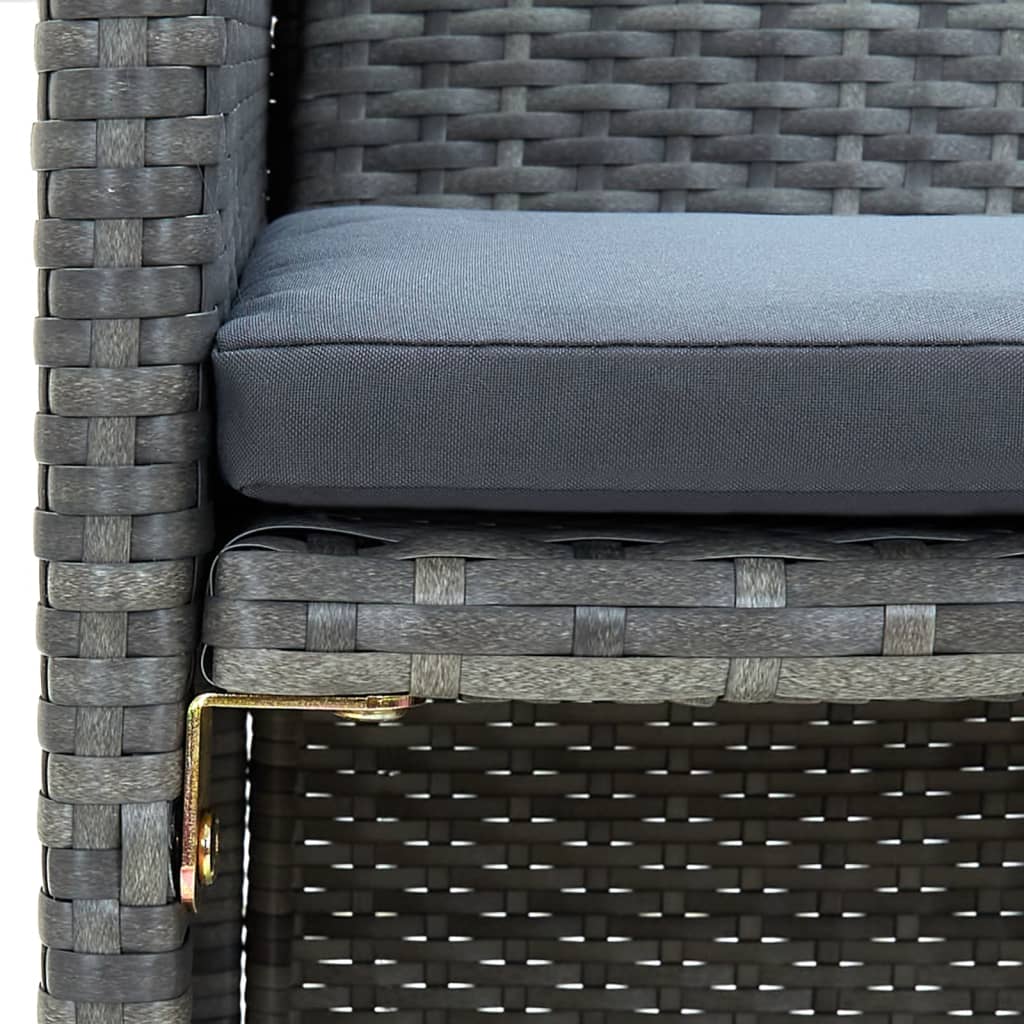 2 Seater Garden Sofa with Cushions Grey Poly Rattan - Newstart Furniture