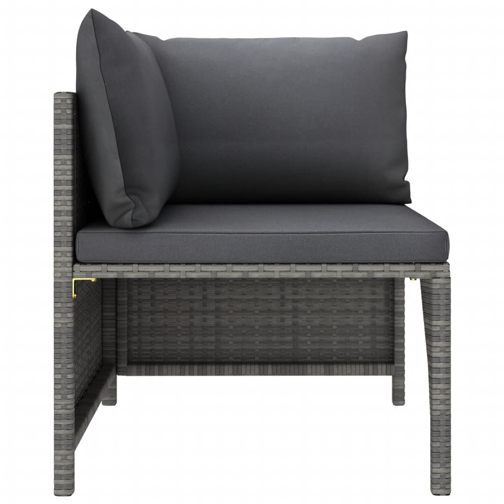 2-Seater Garden Sofa with Cushions Grey Poly Rattan - Newstart Furniture