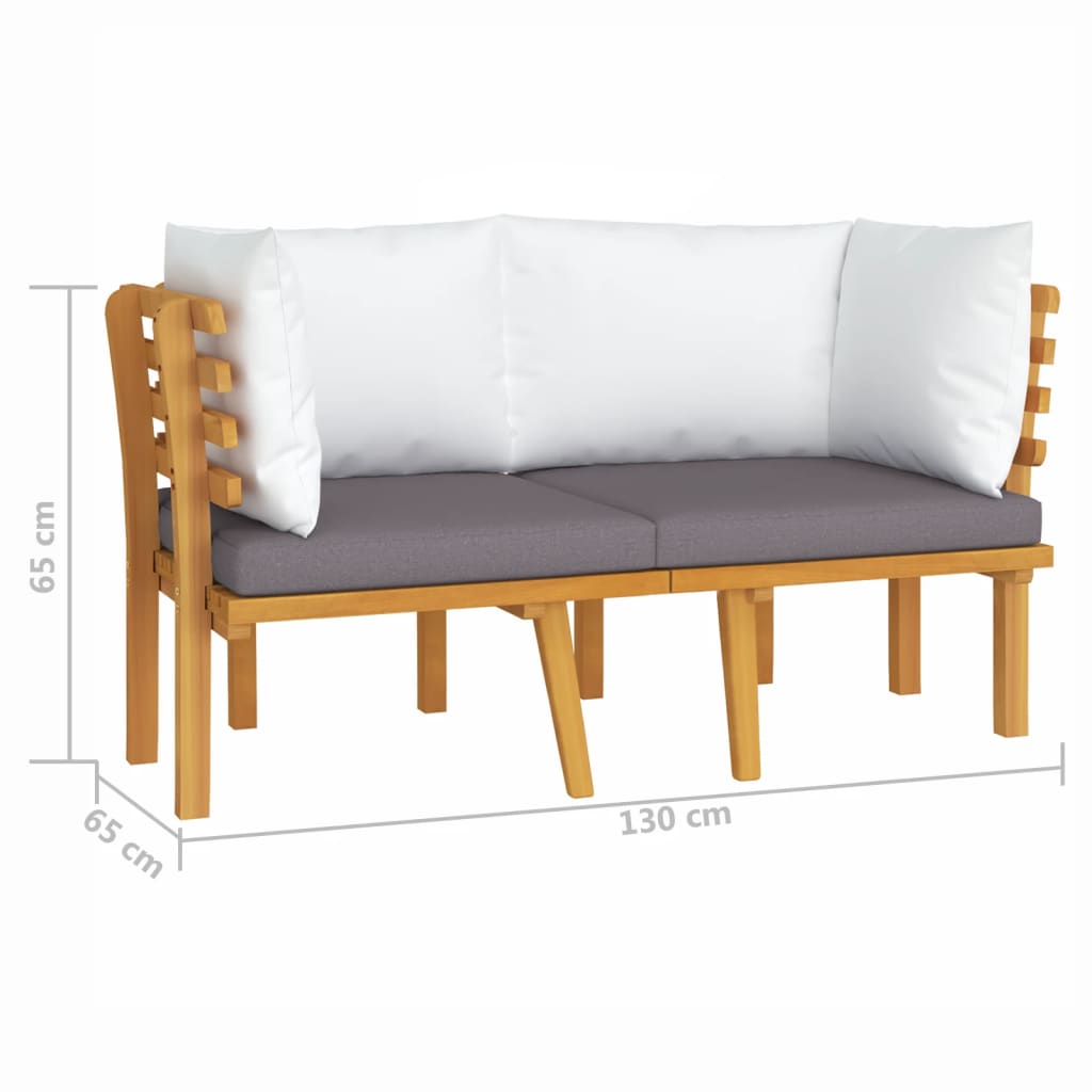 2-Seater Garden Sofa with Cushions Solid Acacia Wood - Newstart Furniture