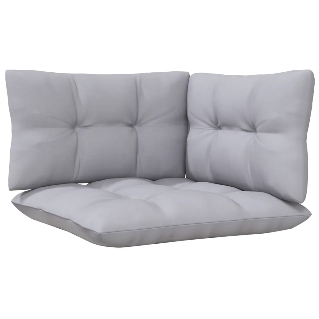 2-Seater Garden Sofa with Grey Cushions Solid Wood Pine - Newstart Furniture