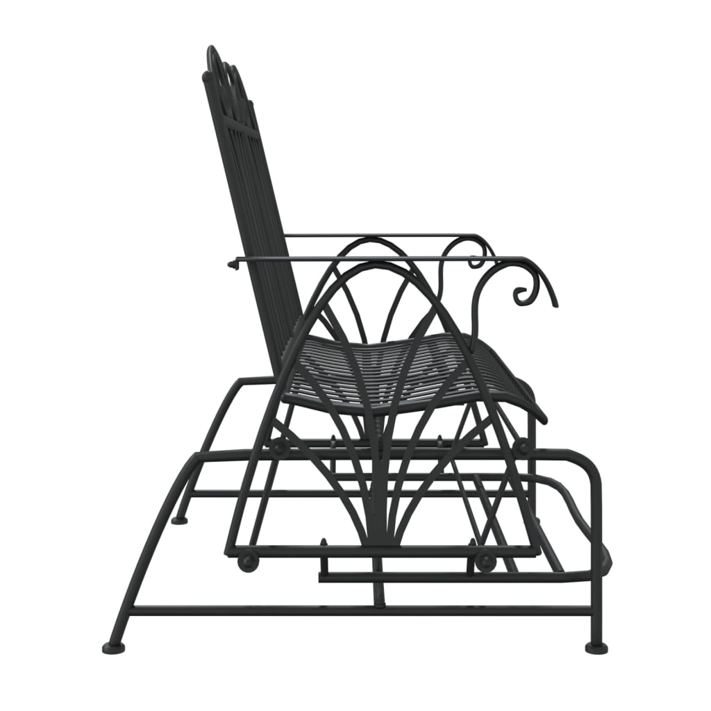 2-Seater Glider Bench 114 cm Black Steel - Newstart Furniture