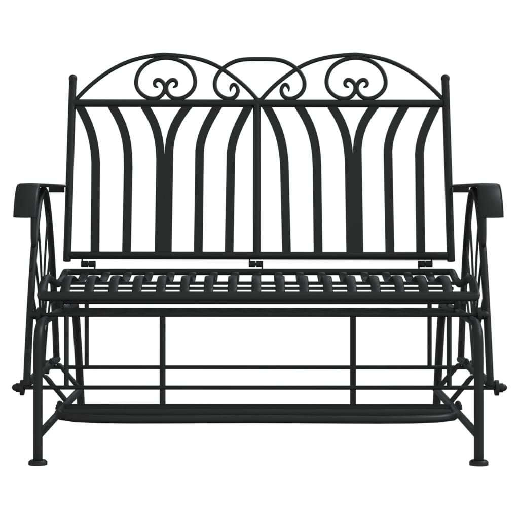 2-Seater Glider Bench 114 cm Black Steel - Newstart Furniture