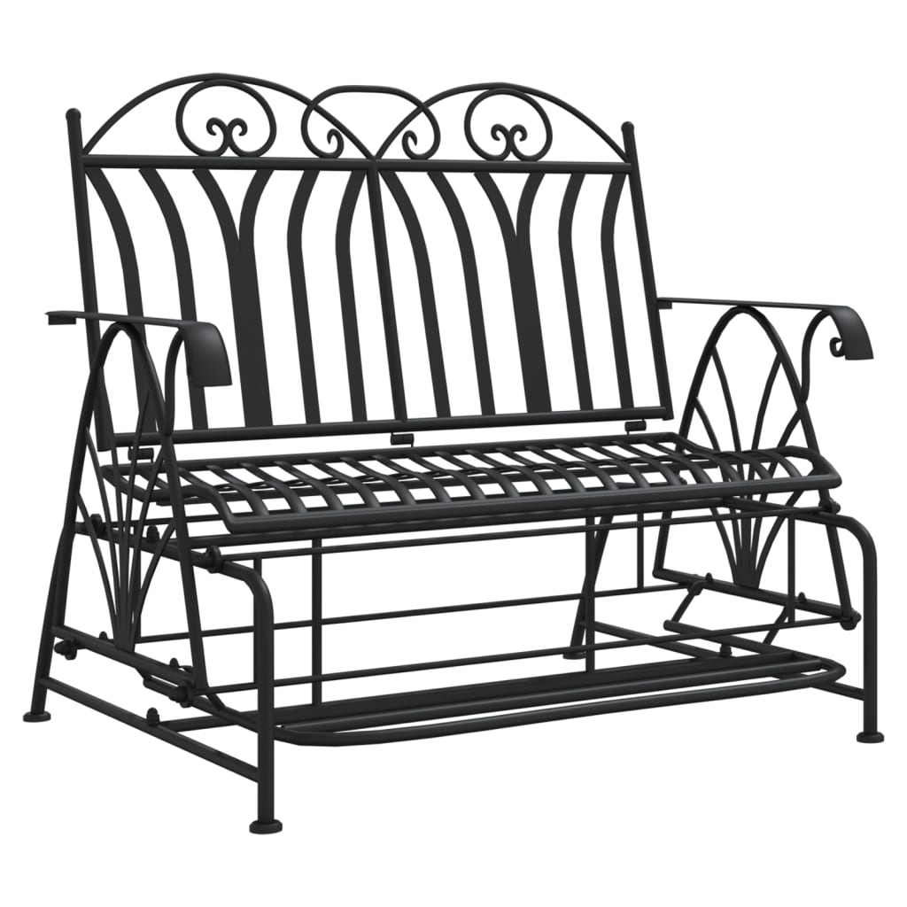 2-Seater Glider Bench 114 cm Black Steel - Newstart Furniture