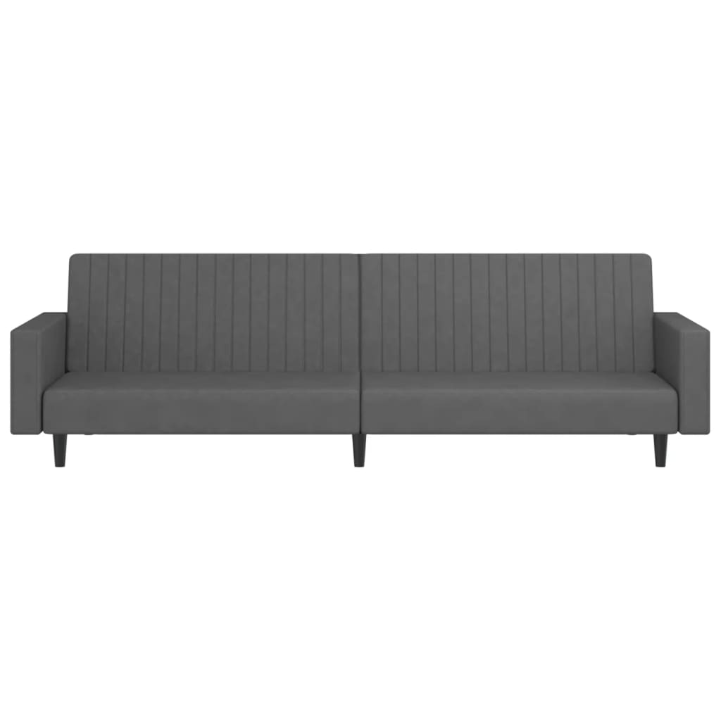 2-Seater Sofa Bed Dark Grey Velvet - Newstart Furniture