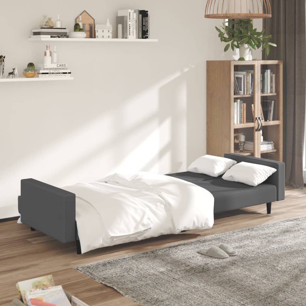 2-Seater Sofa Bed Dark Grey Velvet - Newstart Furniture