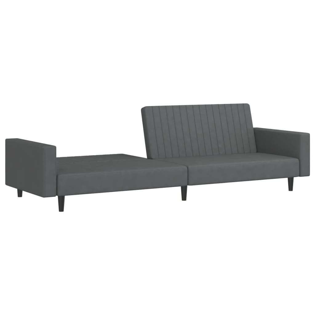 2-Seater Sofa Bed Dark Grey Velvet - Newstart Furniture