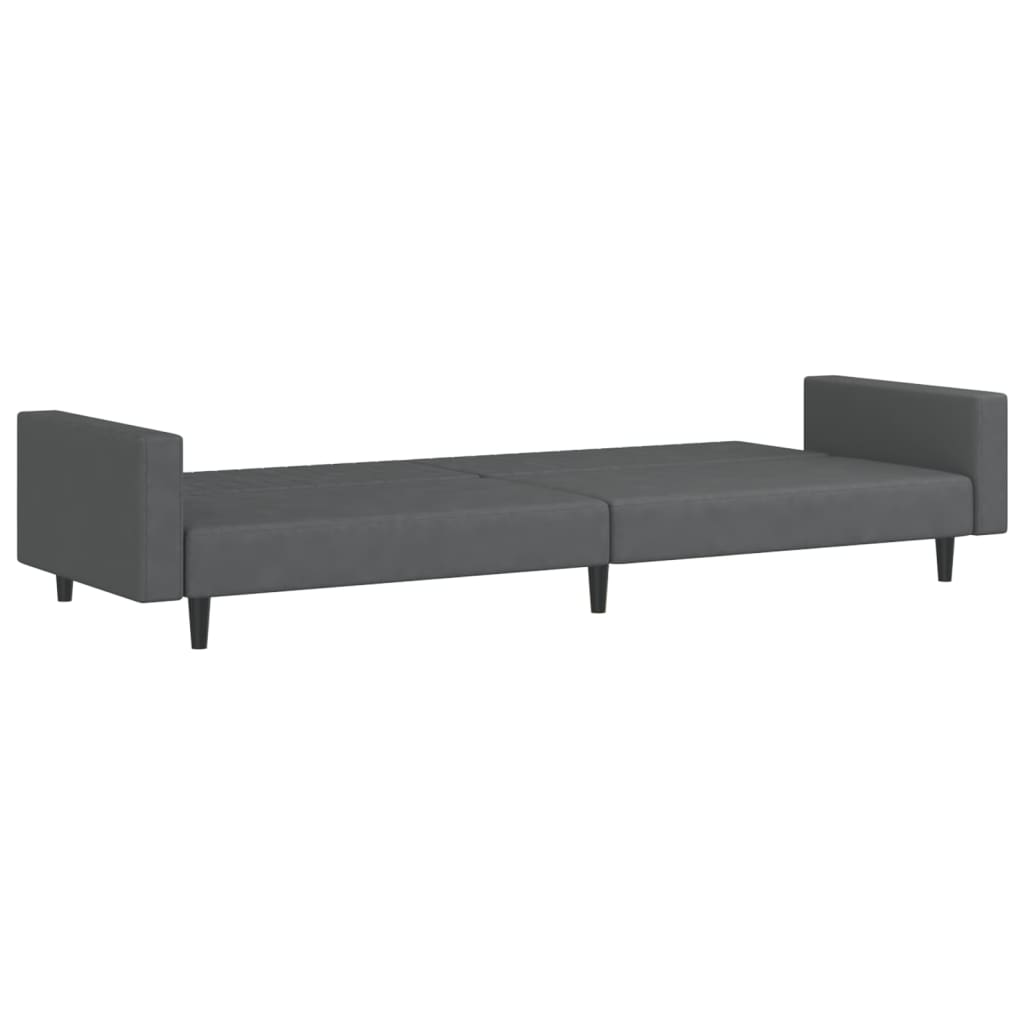 2-Seater Sofa Bed Dark Grey Velvet - Newstart Furniture