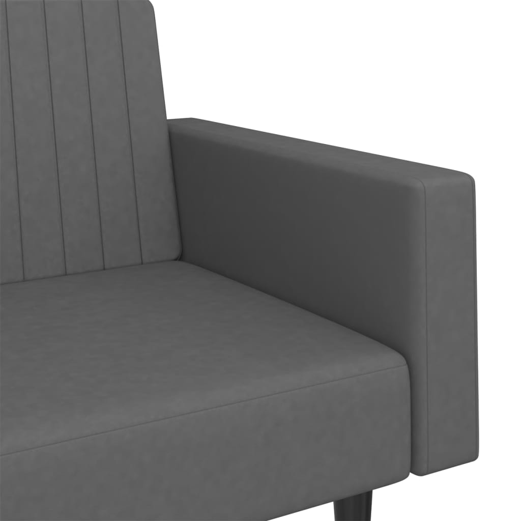 2-Seater Sofa Bed Dark Grey Velvet - Newstart Furniture