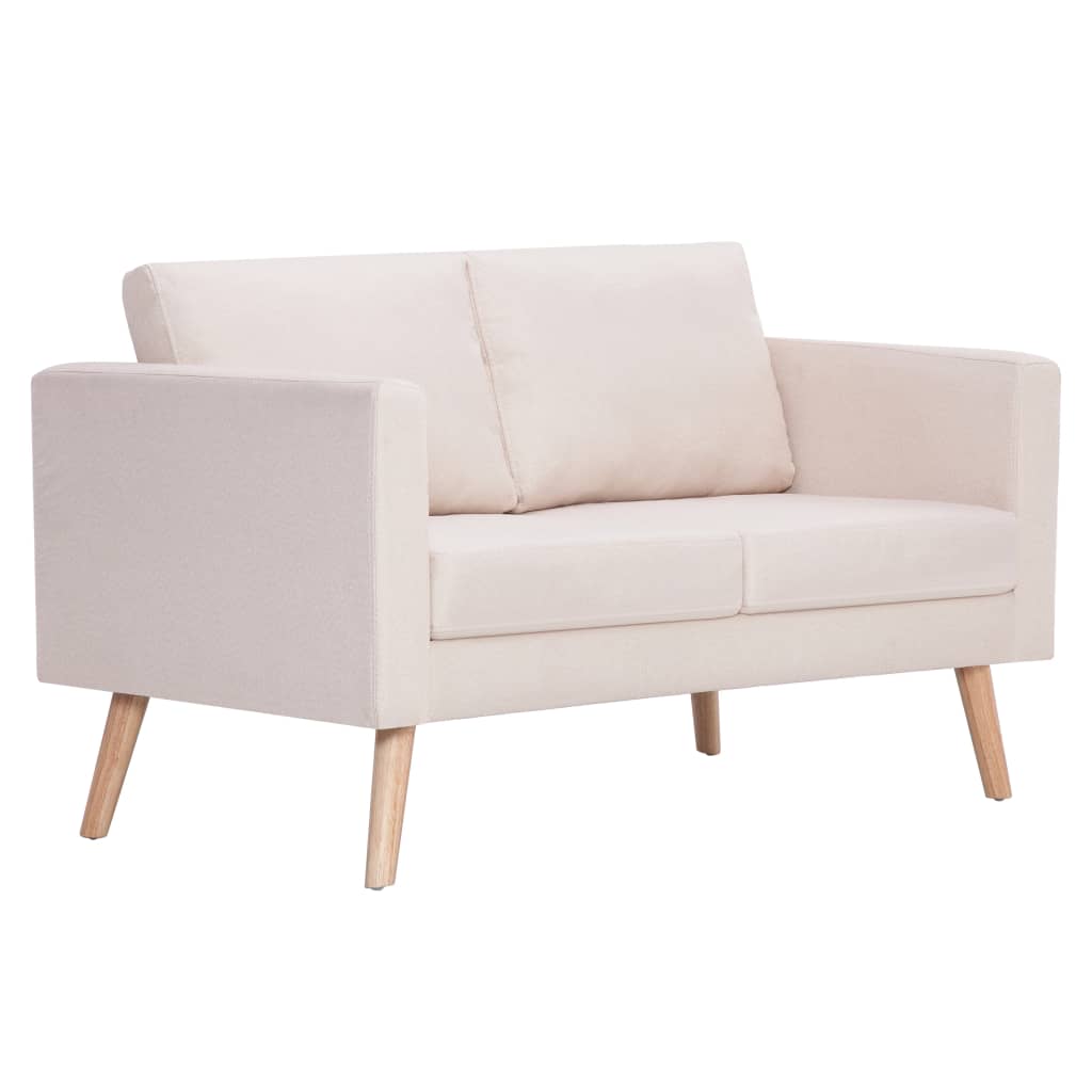 2-Seater Sofa Fabric Cream - Newstart Furniture