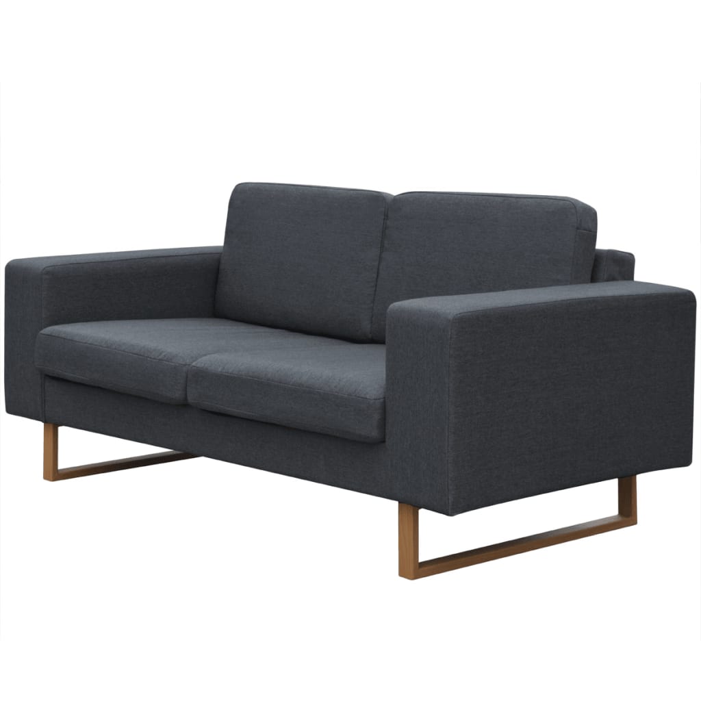 2-Seater Sofa Fabric Dark Grey - Newstart Furniture