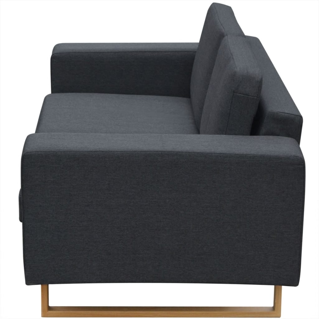 2-Seater Sofa Fabric Dark Grey - Newstart Furniture