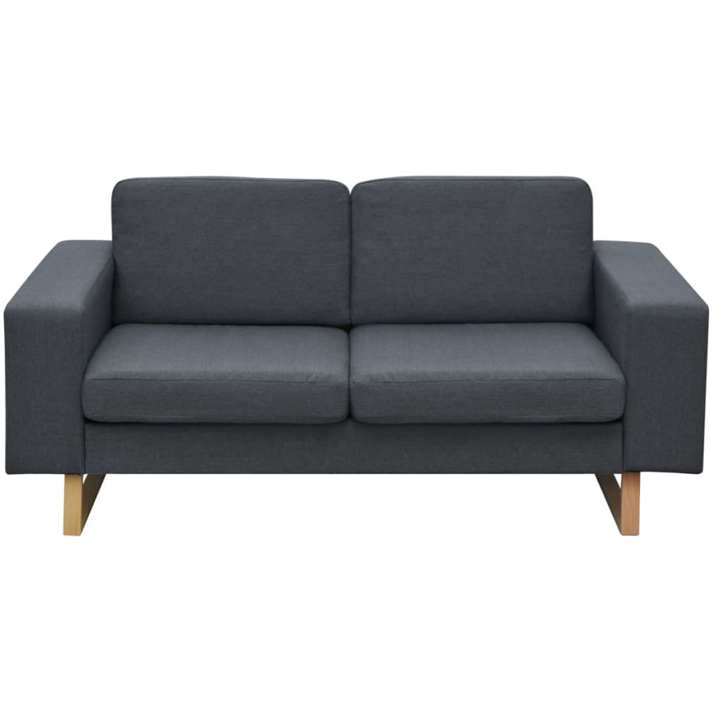 2-Seater Sofa Fabric Dark Grey - Newstart Furniture