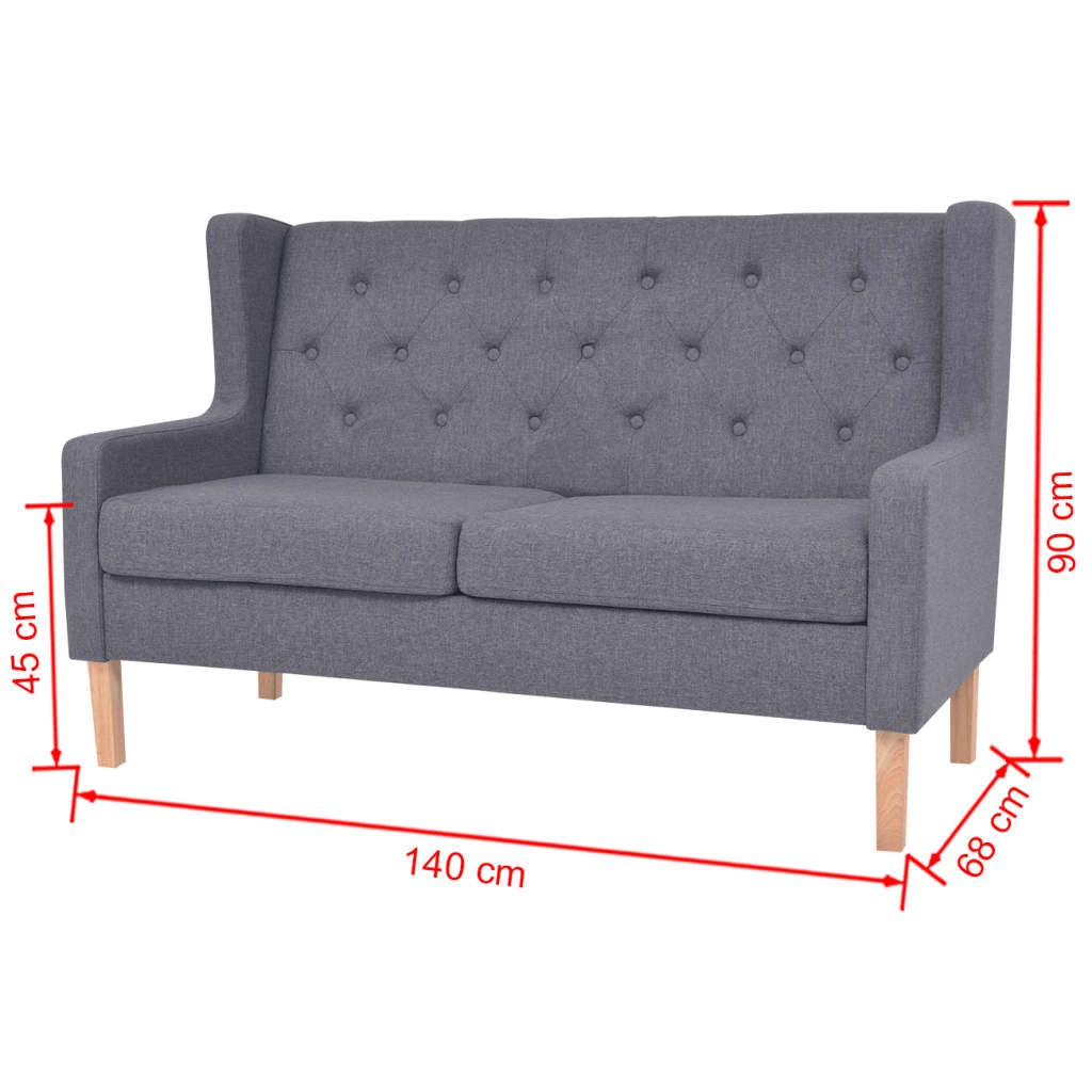 2-Seater Sofa Fabric Grey - Newstart Furniture