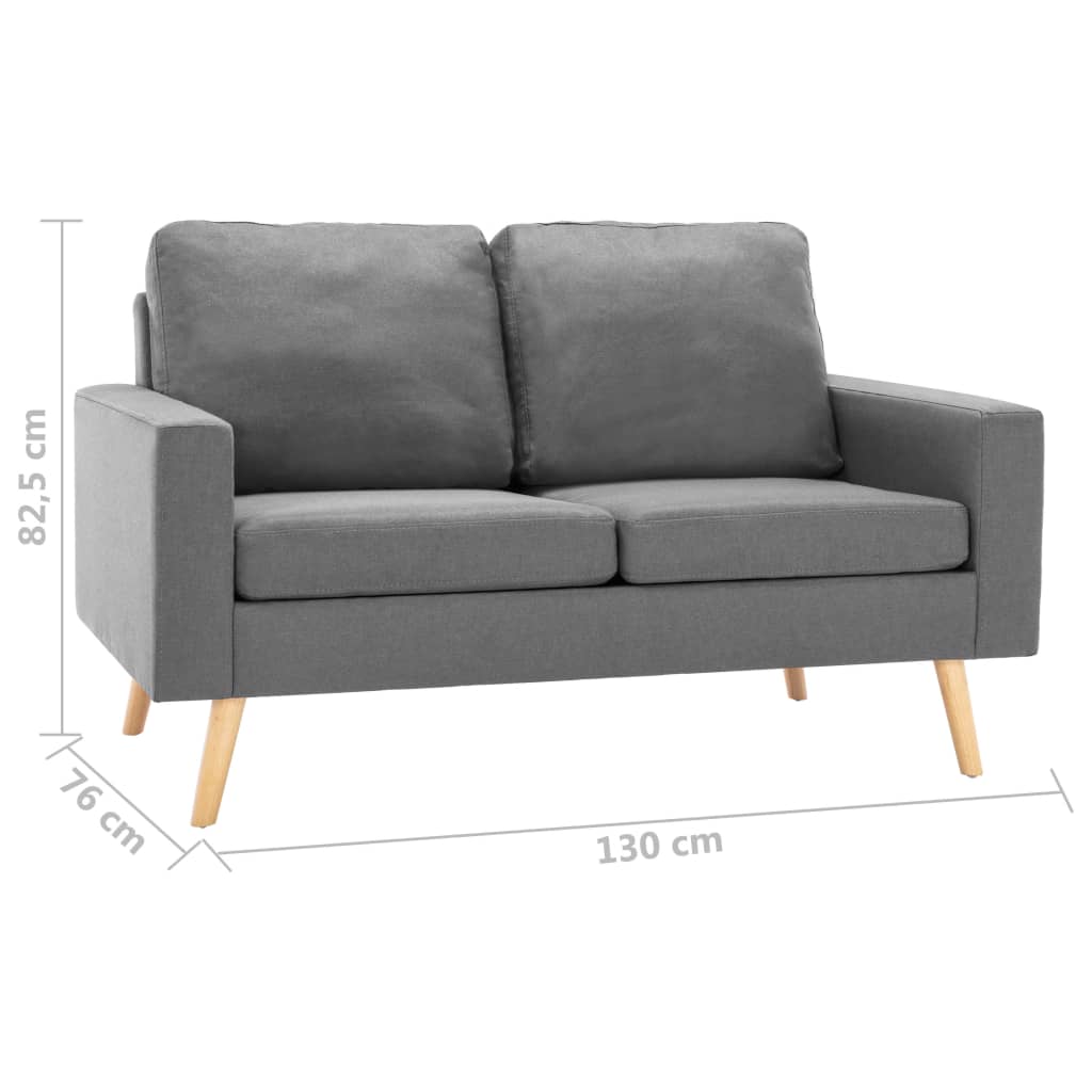 2-Seater Sofa Light Grey Fabric - Newstart Furniture