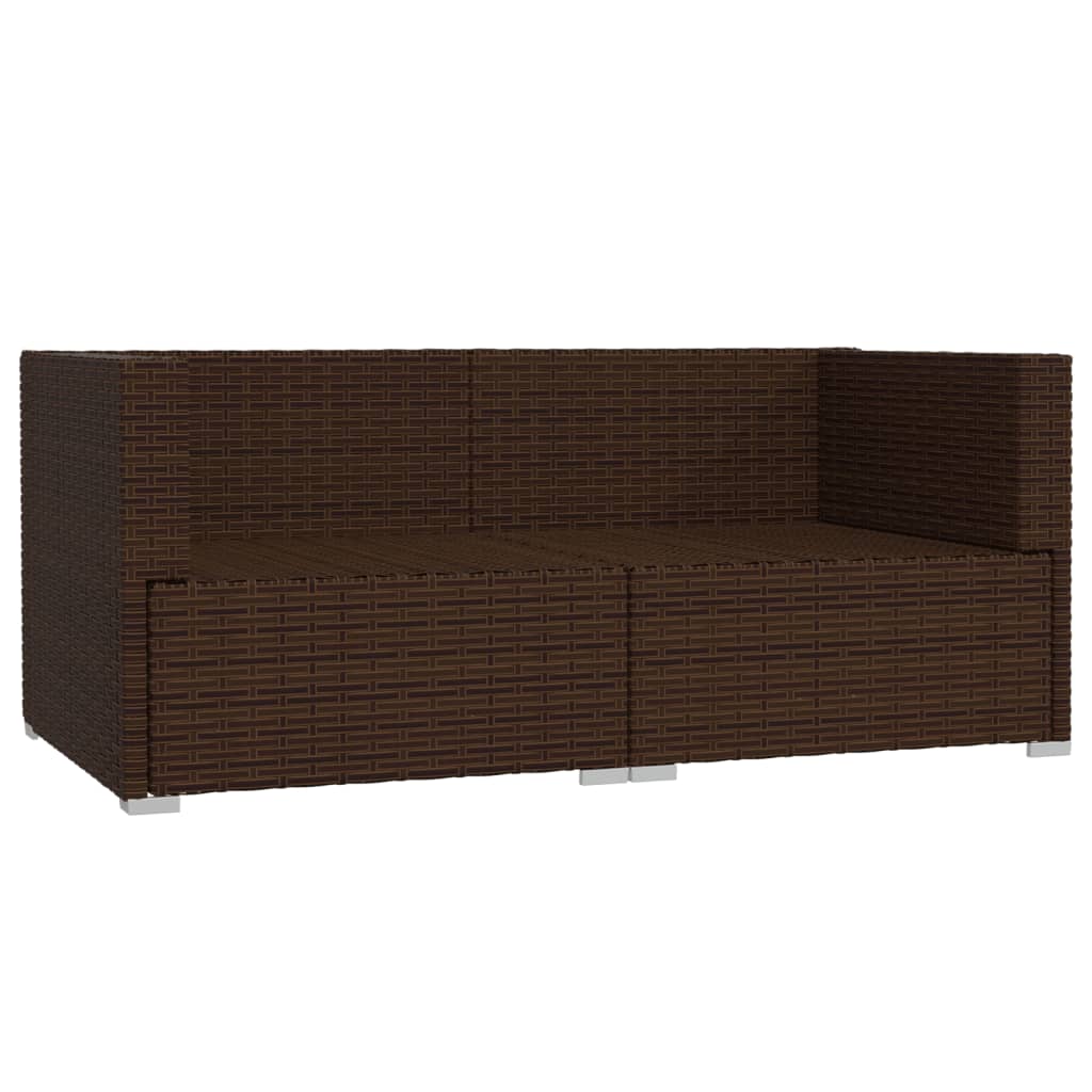 2-Seater Sofa with Cushions Brown Poly Rattan - Newstart Furniture