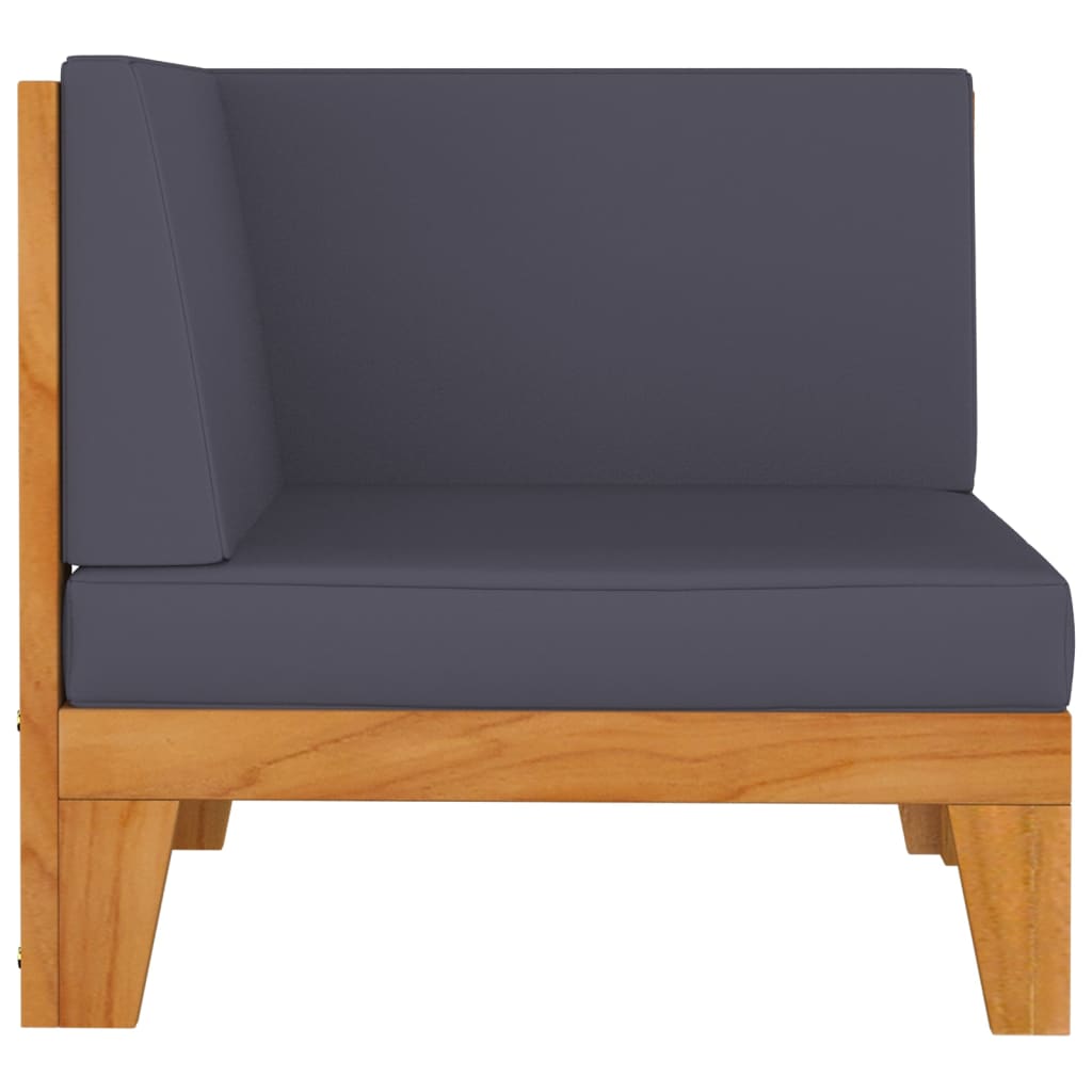 2-Seater Sofa with Dark Grey Cushions Solid Acacia Wood - Newstart Furniture