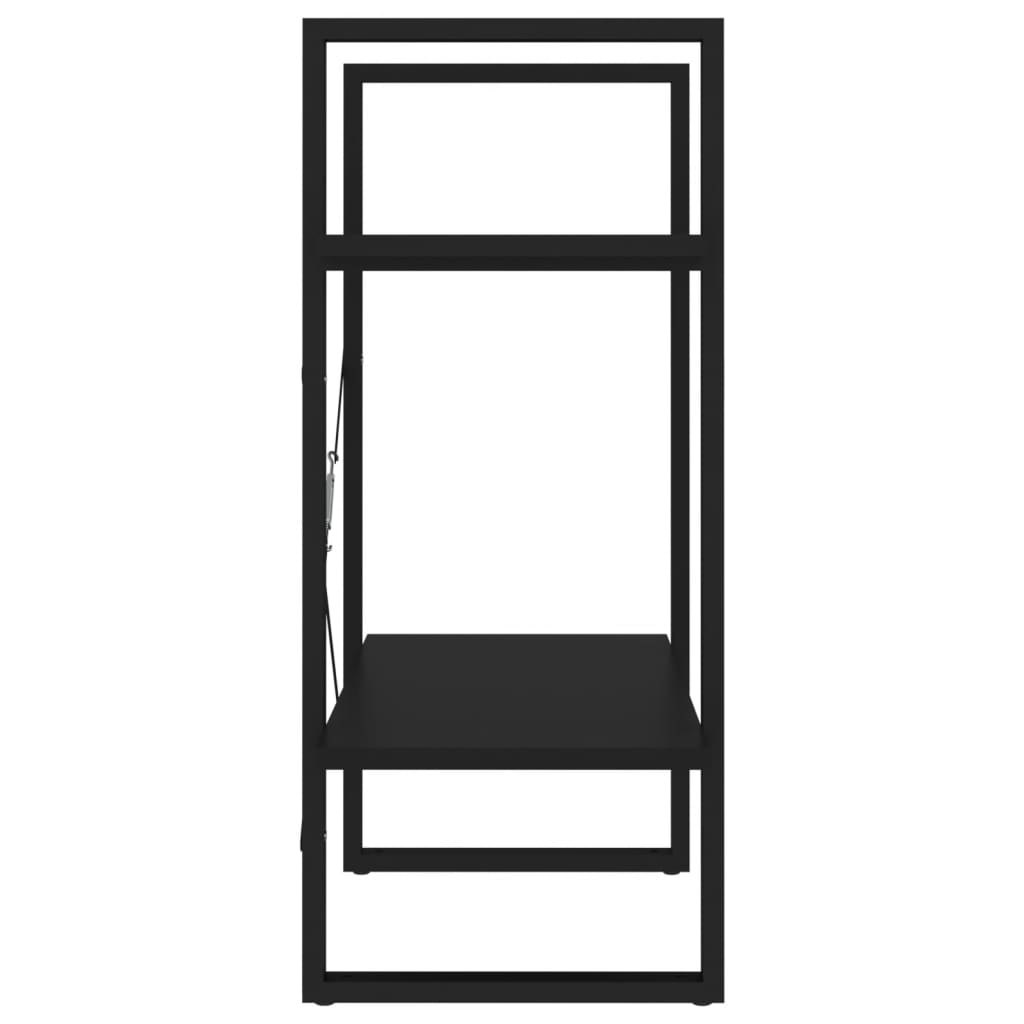 2-Tier Book Cabinet Black 60x30x70 cm Engineered Wood - Newstart Furniture