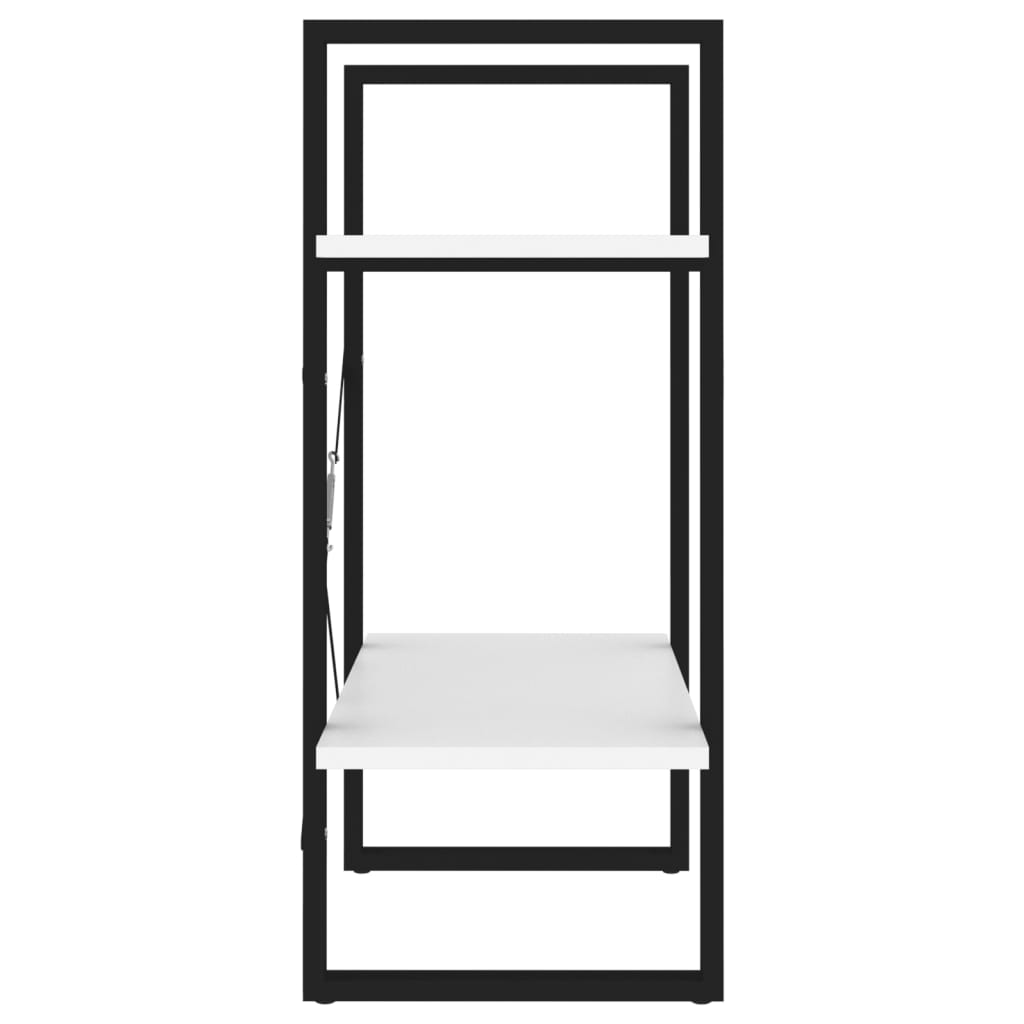 2-Tier Book Cabinet White 60x30x70 cm Engineered Wood - Newstart Furniture